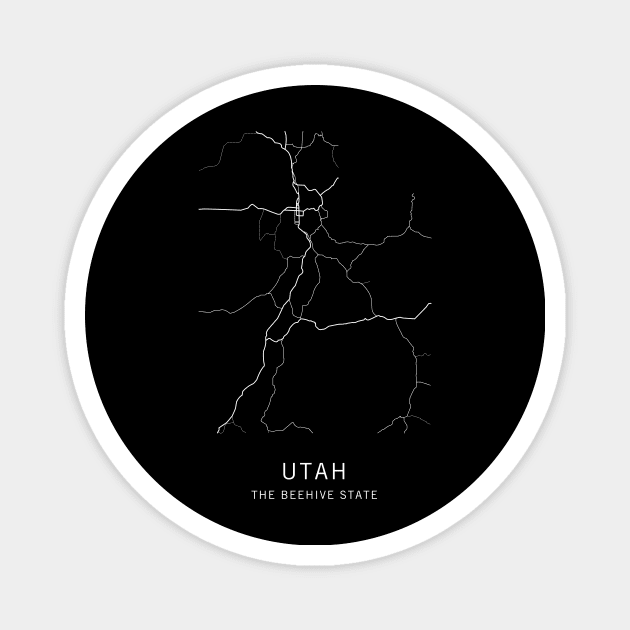 Utah State Road Map Magnet by ClarkStreetPress